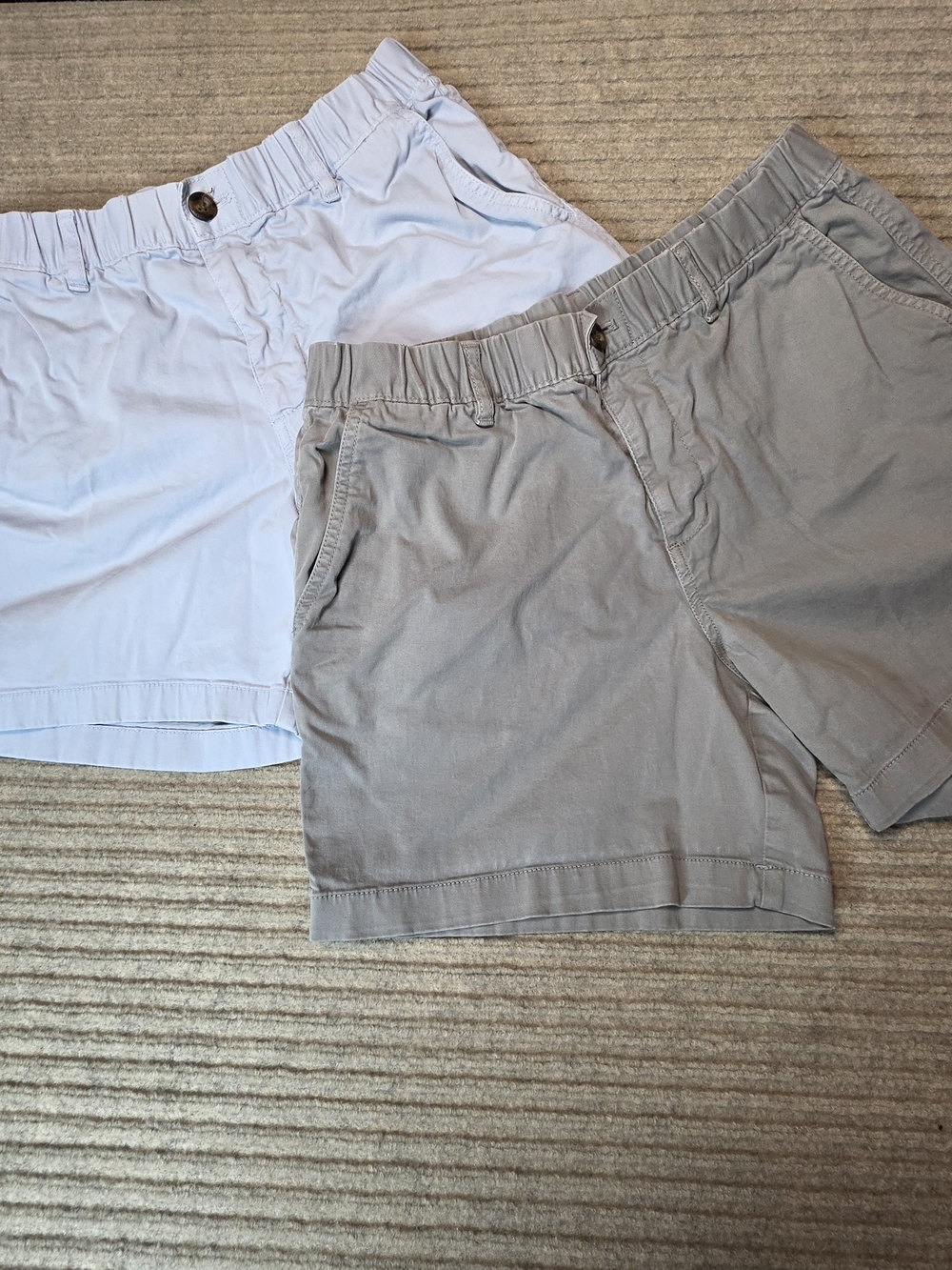 Lot Of 2 Bearbottom Shorts Men’s L 5.5 Gray Blue Pockets Chino Elastic